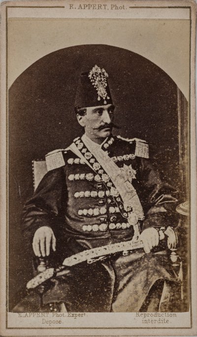 Portrait of Nasser al-Din Shah Qajar, Shahanshah of Persia by Ernest Charles Appert