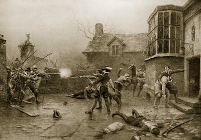 The last stand of the Gunpowder Conspirators, illustration from 