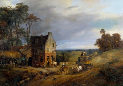 Arrested in front of an inn by Ernest Delahaye