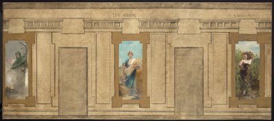 Sketch for Courbevoie Town Hall: The Seasons. Winter, Summer, Autumn by Ernest Delahaye