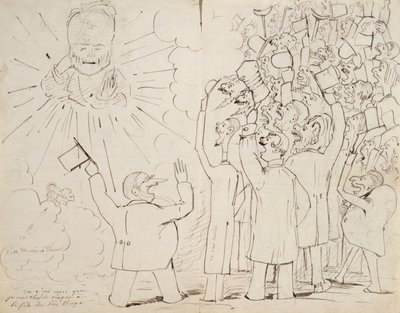 The Celebration for Old Hugo, Caricature of Victor Hugo from a Letter to Paul Verlaine by Ernest Delahaye
