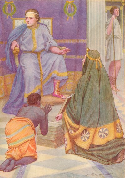She carried in her arms nine books by Ernest Dudley Heath