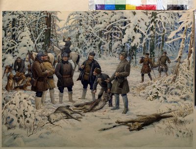 After a Successful Hunt by Ernest Ernestovich Lissner