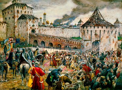 The expulsion of Polish invaders from the Moscow Kremlin, 1612 by Ernest Ernestovich Lissner