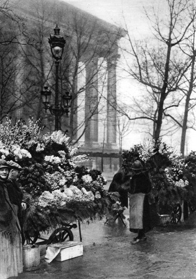 Flower market at the Madeleine, Paris, 1931 by Ernest Flammarion