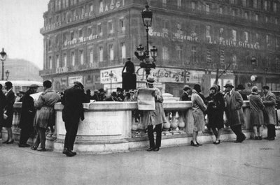 Meeting Place at the Entrance to a Metro Station, Paris, 1931 by Ernest Flammarion