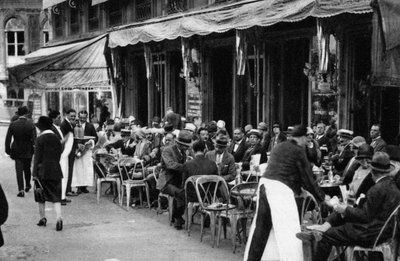 People at a Well-known Parisian Pavement Cafe, 1931 by Ernest Flammarion