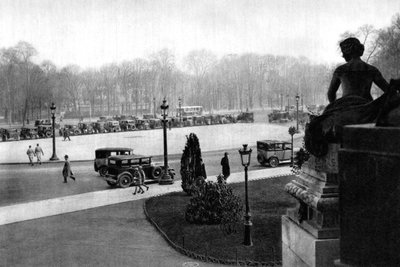 The Rond Point and Georges Clemenceau Place, Paris by Ernest Flammarion