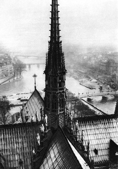 The Spire of Notre Dame Seen from the Towers, Paris by Ernest Flammarion