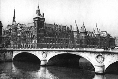 View of the Courts of Justice and the Pont Neuf from the River Seine, Paris by Ernest Flammarion