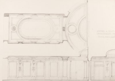 Designs for the Interior of the Oxford and Poland Street Cinematograph Theatre: Auditorium Ceiling and Back Wall by Ernest George William Souster