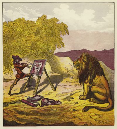 John Bold Painting the Lion by Ernest Henry Griset
