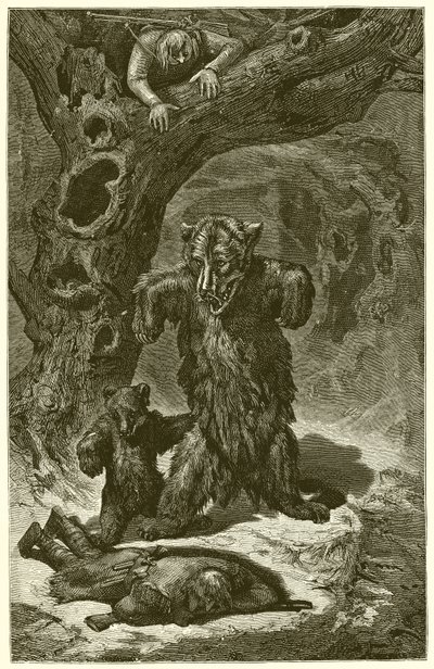 The Travellers and the Bear by Ernest Henry Griset