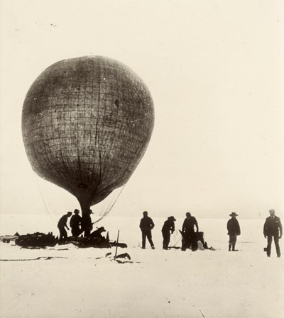 A View of the Cow-Gut Balloon Being Inflated with Hydrogen on the Ice. From Album by Sir Ernest Henry Shackleton Entitled National Antarctic Expedition (1901-1903) by Ernest Henry Shackleton