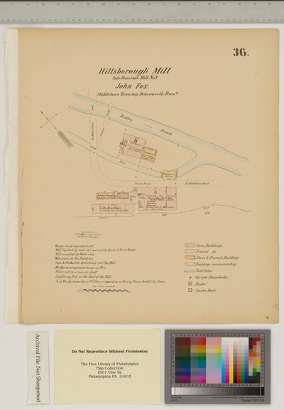 Plan for Hillsborough Mill, Middletown Township, Delware, illustration from 