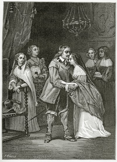 Cromwell and his Daughters by Ernest Hillemacher