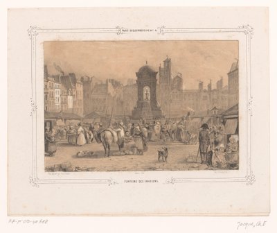 View of the Fontaine des Innocents in Paris by Ernest Jaime