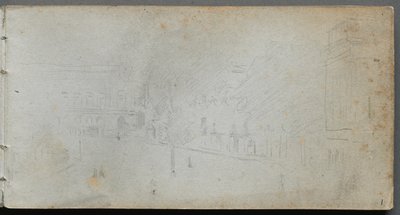 Sketchbook, page 01: Street Scene by Jean Louis Ernest Meissonier
