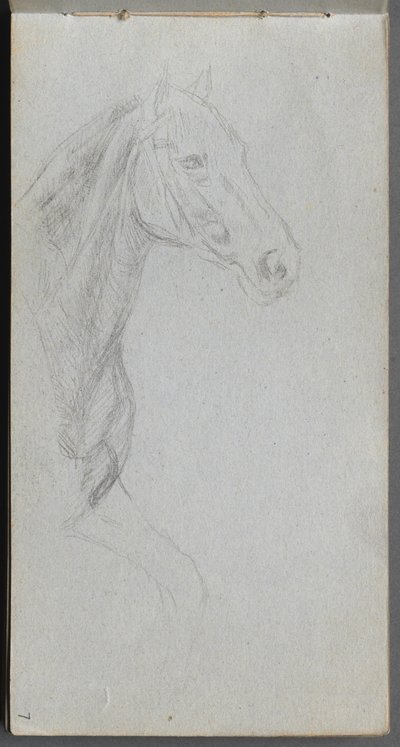 Sketchbook, page 07: Study of a Horse by Ernest Meissonier