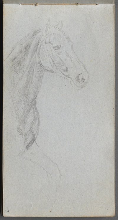 Sketchbook, Page 07: Study of a Horse by Jean Louis Ernest Meissonier