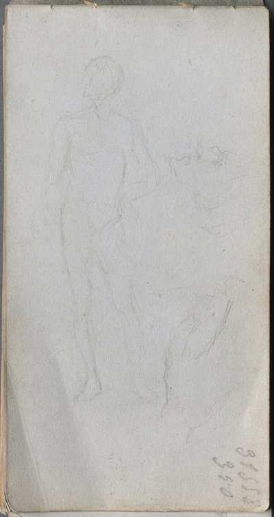 Sketchbook, Page 100: Nude Figure, Profile by Ernest Meissonier