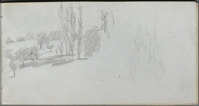 Sketchbook, page 18: Study of a Horse and Landscape Study by Ernest Meissonier