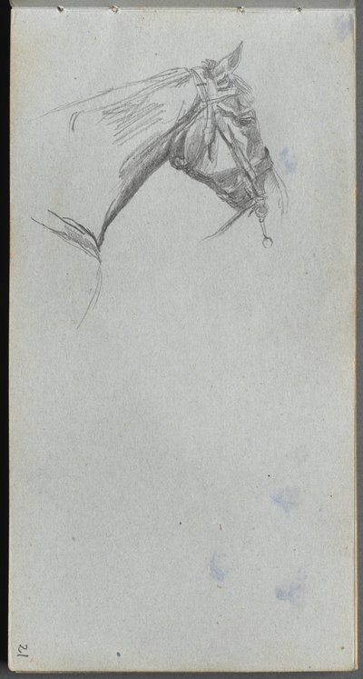 Sketchbook, page 21: Study of a Horse by Ernest Meissonier