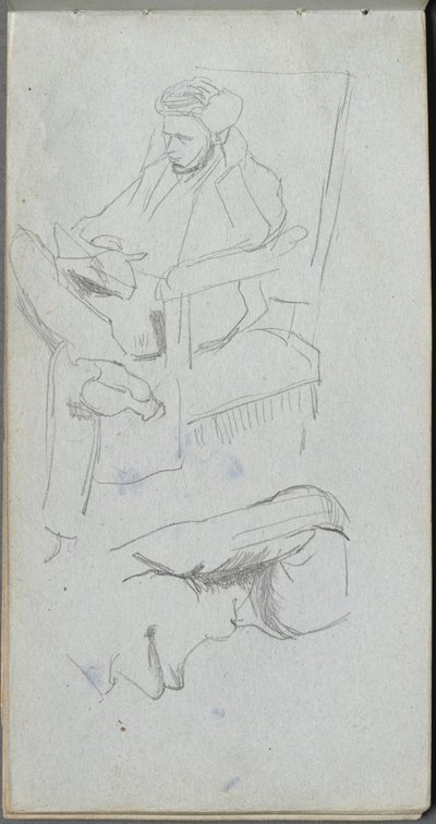 Sketchbook, page 24: Seated Male Figure by Ernest Meissonier
