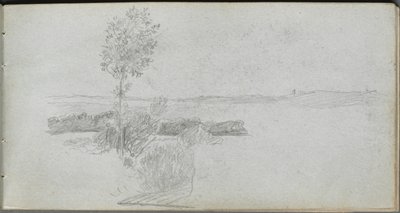 Sketchbook, page 28: Landscape Study by Ernest Meissonier