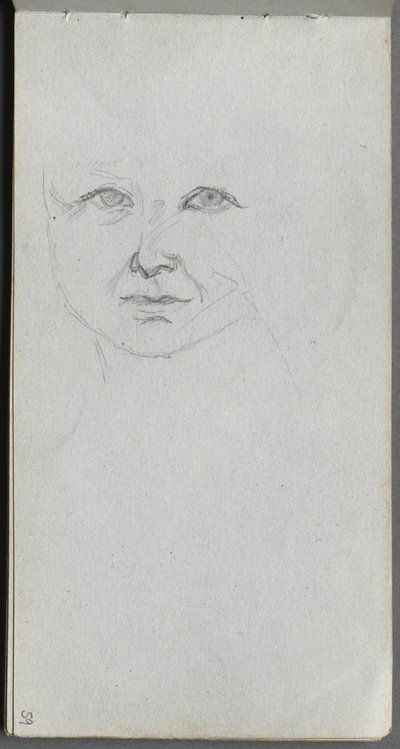 Study of a Face (Sketchbook, page 59) by Ernest Meissonier