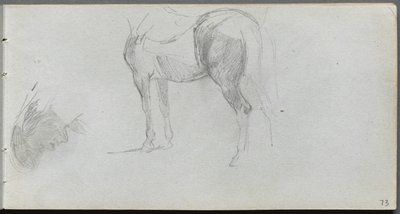Sketchbook, page 73: Study of a Horse, Profile by Ernest Meissonier