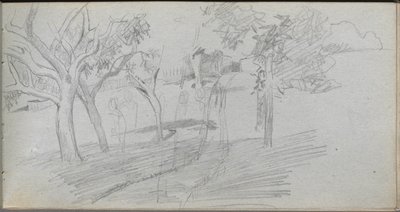 Sketchbook, Page 74: Landscape Study by Jean Louis Ernest Meissonier