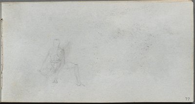 Sketchbook, page 77: Figure Study by Ernest Meissonier