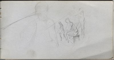 Sketchbook, page 98: Study of Figures by Ernest Meissonier