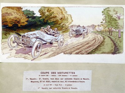 Car Racing: Cutting Carts in 1907 by Ernest Montaut