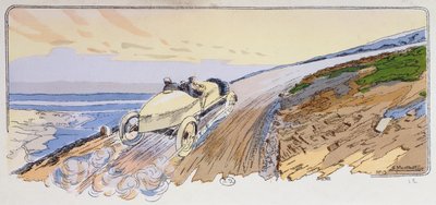 Henri Rougier in His Lorraine-Dietrich Competing in the Mount Ventoux Rally in 1904, c.1910 by Ernest Montaut