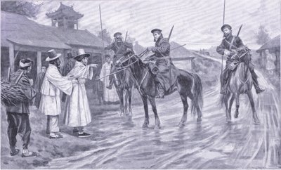 Cossack Scouts Gathering Information from a Korean Captive by Ernest Prater