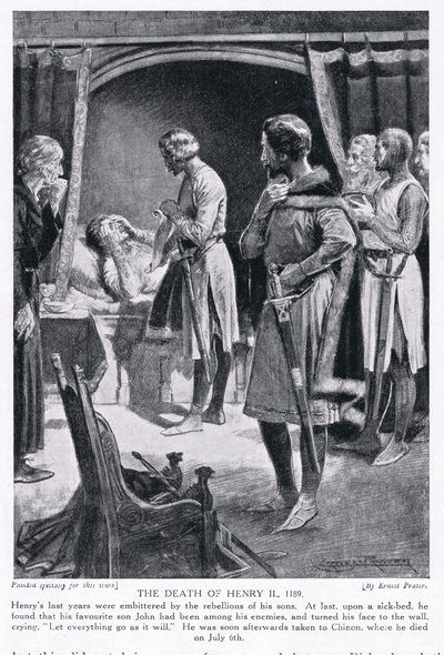 The Death of Henry II, AD 1189 by Ernest Prater