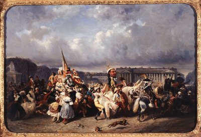 Carnival at Place de la Concorde, present-day 8th arrondissement, between 1840 and 1845 by Ernest Seigneurgens