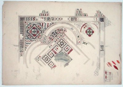 A study of part of the floor at Canterbury Cathedral by Ernest William Gimson