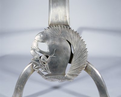 Firedog Depicting a Squirrel (detail) by Ernest William Gimson