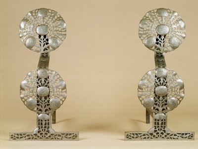 Pair of Fire-Dogs, made by Alfred Bucknall, 1904 by Ernest William Gimson