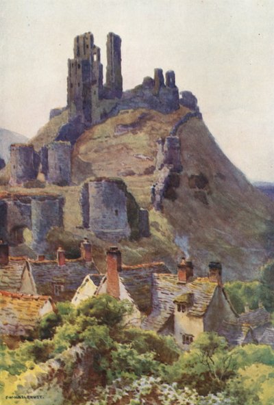 Corfe Castle by Ernest William Haslehust