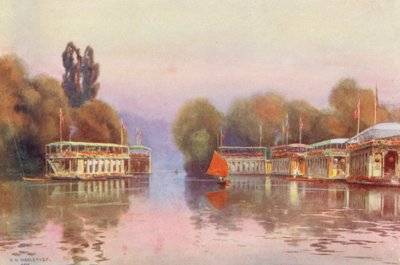 River Thames: House Boats at Henley by Ernest William Haslehust