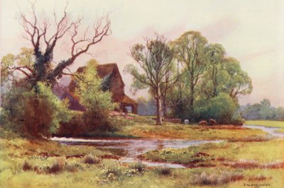 Upper Somerford Mill, River Thames by Ernest William Haslehust