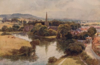 Stratford-on-Avon from the Memorial Theatre by Ernest William Haslehust