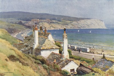 The Fine Sweep of Swanage Bay by Ernest William Haslehust