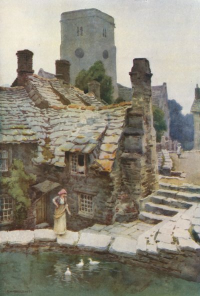 The Mill Pond, Old Swanage by Ernest William Haslehust