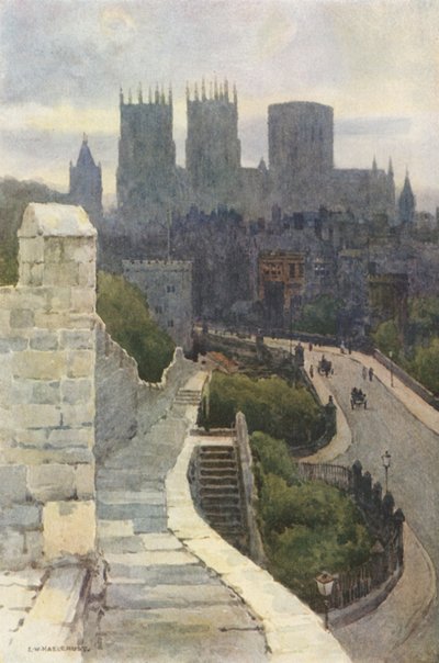 York from the City Walls by Ernest William Haslehust