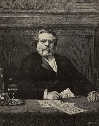 Portrait of Giosue Carducci, Italian Poet and Writer, Nobel Laureate in 1906 by Ernesto Mancastroppa